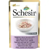 Schesir 24x85g Complete Nutrition fileet hyytelössä tonnikala ja kana kinkulla