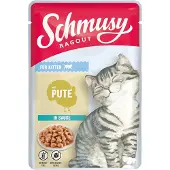 Schmusy 12 x 100 g Ragout Kitten in Sauce kalkkuna kissan märkäruoka