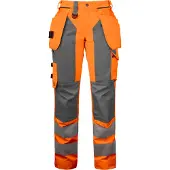 Projob 6519 Naisten Reisitaskuhousut En Iso 20471 Luokka 2 - Orange/Grey - C48