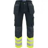 Projob 6530 Riipputaskuhousut En Iso 20471 Luokka 1 - Yellow/Black - D100