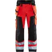 Blakläder Highvis Riipputaskuhousut - Huomio Punainen/Musta - C58