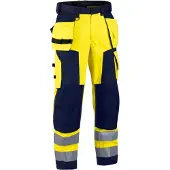 Blakläder Highvis Softshell Riipputaskuhousut - Huomio Keltainen/Mariininsininen - C48