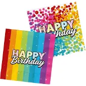 Folat Servetit Happy Birthday Rainbow