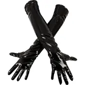 Black Level Pitkät PVC-hansikkaat - Musta - S