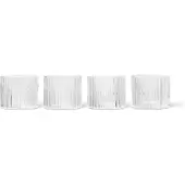 Ferm Living Ripple Matala lasi 4-pack - Clear