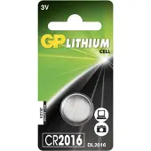 GP – CR2016 Lithium Coin, 1 Pack (B) (2182)