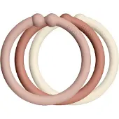 BIBS Loops ripustusrenkaat Blush / Woodchuck / Ivory 12 kpl