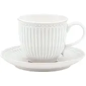 Greengate - Alice Kuppi ja aluslautanen 20 cl White