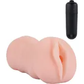 Dream Toys Pocket Pussy - Tracey tekovagina vibraattorilla, joustava, pehmeä, puristeltava, aidon tuntuinen, vaalea