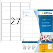 Herma 10300, Valkoinen, Itse kiinnittyvä tulostintarra, A4, Paperi, Laser/Inkjet, Irroitettava