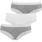 LASCANA Alushousut meleerattu harmaa / offwhite