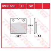TRW sinterijarrupalat eteen bmw r65 650 1981-1989 ym. (mcb533sv)