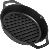 Lodge frying pan/grill pan with two handles L8GPL, diameter approx. 26 cm