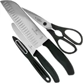 Victorinox Swiss Classic -veitsisarja, musta, ruostumaton teräs, 4-osainen