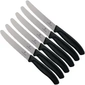 Victorinox Swiss Classic tomaatti- ja pöytäveitsisetti, 110 millimetriä, hammastettu, 6-osainen, musta