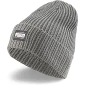 Puma Ribbed Classic Cuff Beanie -pipo, harmaa, lämmin ja mukava urheilullinen talvihattu