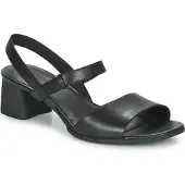 Camper for woman. K201023-001 Katie black leather sandals -Heel height 5,1cm (39), 5 to 8 cm, Buckle, Casual, Party