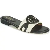 Ralph Lauren Alegra Canvas-Leather Slide Sandal - Black - 37