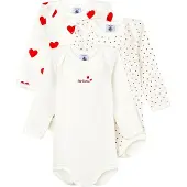 Petit Bateau Body p/h - 3 kpl - Valkoinen M. Hertta - - 18 kuukautta - Bodyt P/H