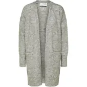 Selected Slwlulu New Ls Knit Long Cardigan B Noos - Grey - XS