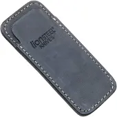 Lionsteel 900FDV3 BL sheath with pocket clip, blue leather