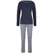 Tom Tailor Pyjama laivastonsininen / valkoinen