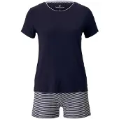 Tom Tailor Pyjamashortsit tummansininen / valkoinen