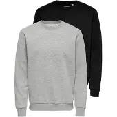 Only & Sons Onsceres Crew Neck Sweat 2-Pack - Black - S