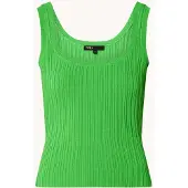 Maje Striped Rib Knit Sweater - Green - 36