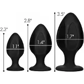 Master Series Silikoninen anaalitappisarja , 3 kpl, musta