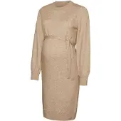 Mamalicious Mlnewanne L/S Abk Knit Dress A. Noos - Beige - L