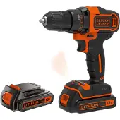 Black & Decker Akkukäyttöinen ruuvinväännin BDCDD186KB-QW; 18 V; 2x1,5 Ah akku