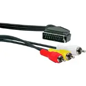 Schwaiger SCAC320 533, 2 m, SCART (21-pin), 3 x RCA, Uros, Naaras, Musta (SCAC320533)