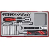 Teng Tools 35-osainen hylsyavainsarja. Nelikulmainen kiinnitys 1/4\" TT1435