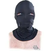 Fetish Fantasy Zipper Face Hood Maski - Black - One size