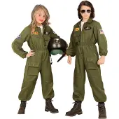 Widmann Taistelulentäjä Jumpsuit Lasten Naamiaisasu - Medium