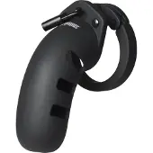 Man Cage Model 21 - Chastity - 13 cm - Black Silicone Cock Cage Musta