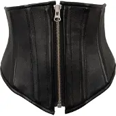 Zado Leather Waist Cincher Korsetti - Musta - S