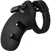 Man Cage Model 20 - Chastity - 3.5" - Silicone Cock Cage - Black