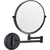 Uniq Wall Mirror with 10x Magnification in Black