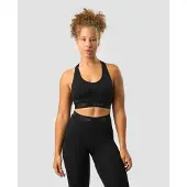 ICANIWILL Define Seamless Logo Scrunch Sports Bra Black