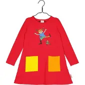 Pippi Långstrump Iloinen Peppi Mekko Punainen 128 cl