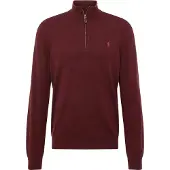 Ralph Lauren for man. 710876756008 Burgundy woollen jumper with short zip (XXL), Casual, Maroon, Long sleeve