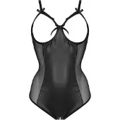 Christine le Duc Bodystocking Le Duc Mistique Wetlook avoimilla kupeilla, avoimella haaralla