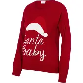 Mamalicious Neulepaita 'MLSanta Baby' rubiininpunainen / valkoinen