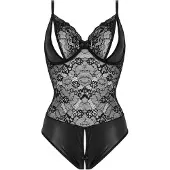 Christine le Duc Bodysuit Wetlook Vesper pitsinen, avoimilla kupeilla, haaraton
