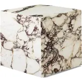 Audo Copenhagen Plinth pöytä, kuutio, Calacatta Viola marmori