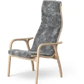 Swedese Lamino nojatuoli ja jalkarahi lakattu pyökki/lampaannahka Scandinavian Grey (harmaa)