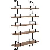 Gubi Demon seinähylly 5 tasoa Walnut, 95 cm