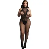 Le Désir Plus Size Musta Halterneck Catsuit - Black - Plus size